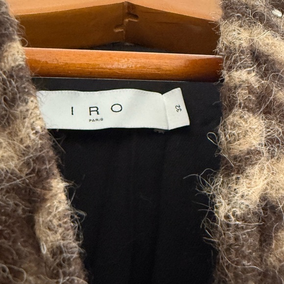 IRO Brown Zebra Print Teddy Jacket - Picture 3 of 3